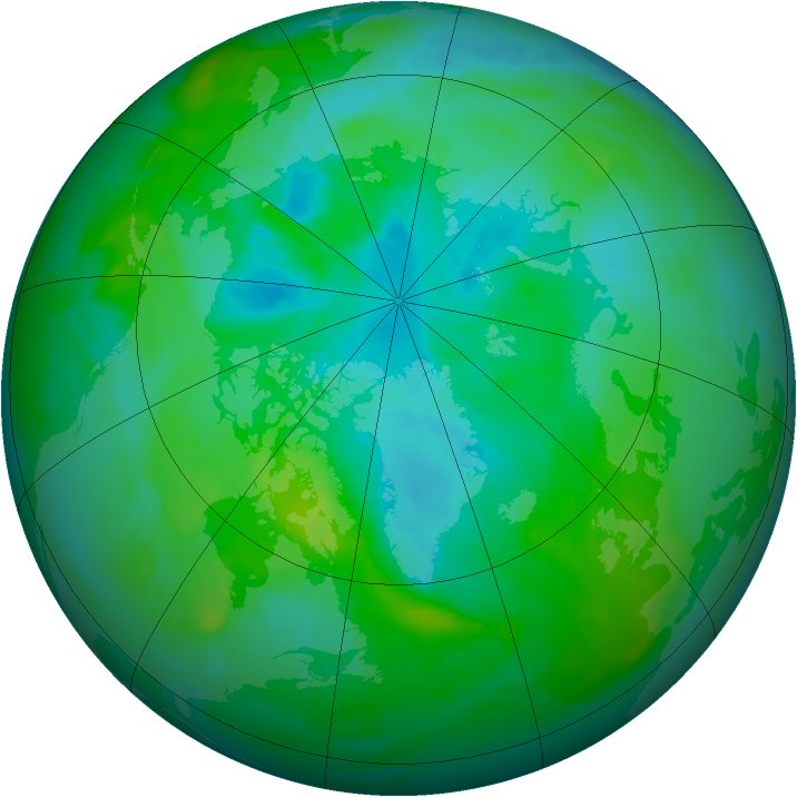 Arctic ozone map for 05 August 2012